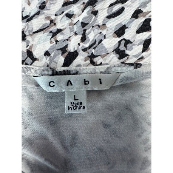 CAbi #734 Lara Drape Neckline Animal Print Ruched Sleeveless Tunic Size L - Picture 8 of 10